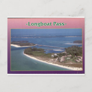 Longboat Pass Florida Vintage Luchtfoto Briefkaart
