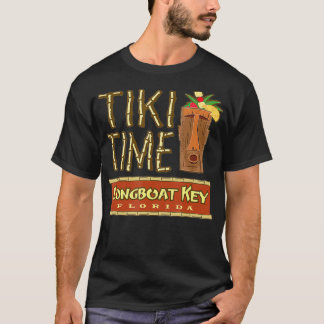 Longboot Key Florida Retro Tiki Bar-ontwerp T-shirt
