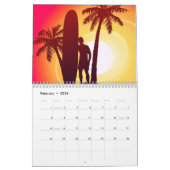 Longbord en palmen kalender (Feb 2026)