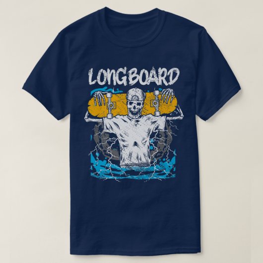 Longbordskeletskateboard rolrol t-shirt (Design voorkant)