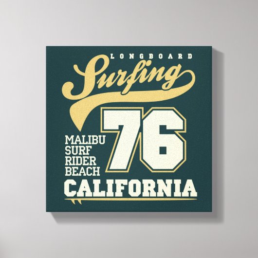 Longbordsurfen | Californië 76 Canvas Afdruk (Voorkant)