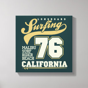 Longbordsurfen Californië 76 Canvas Afdruk