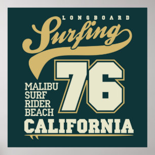 Longbordsurfen Californië 76 Poster