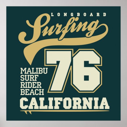 Longbordsurfen | Californië 76 Poster (Voorkant)