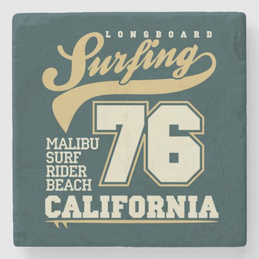 Longbordsurfen | Californië 76 Stenen Onderzetter (Voorkant)