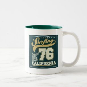 Longbordsurfen   Californië 76 Tweekleurige Koffiemok