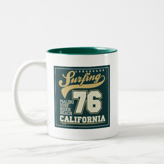 Longbordsurfen | Californië 76 Tweekleurige Koffiemok (Links)