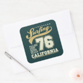 Longbordsurfen | Californië 76 Vierkante Sticker (Envelop)