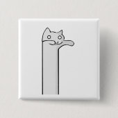 longcat cat minimalism animal vierkante button 5,1 cm (Voorkant)