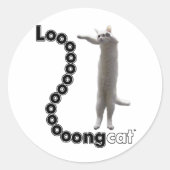 Longcat is lang ronde sticker (Voorkant)