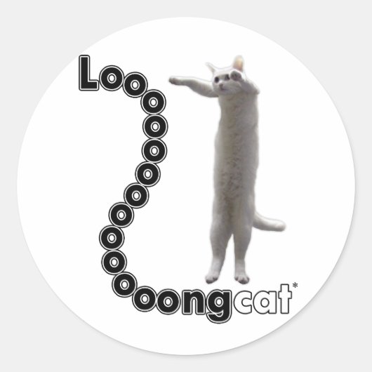 Longcat is lang ronde sticker (Voorkant)