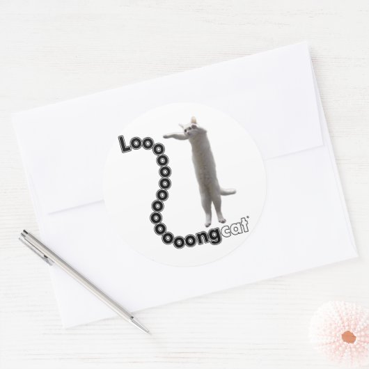 Longcat is lang ronde sticker (Envelop)