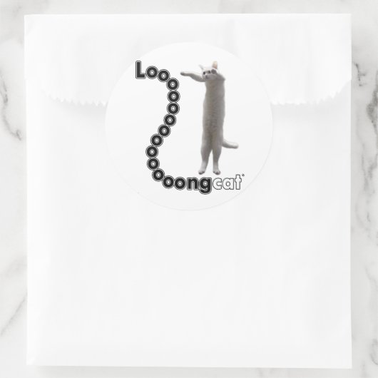Longcat is lang ronde sticker (Tas)