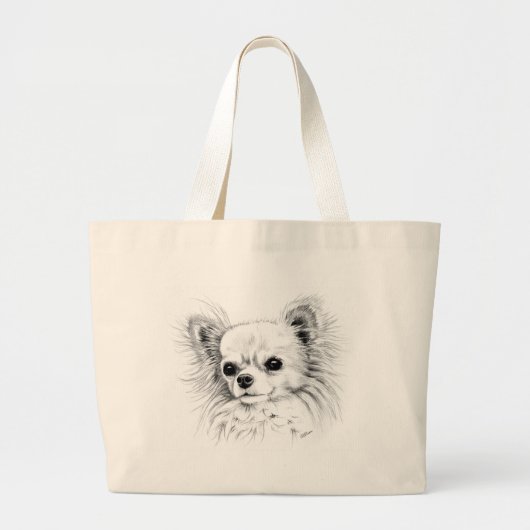 Longcoat chihuahua grote tote bag (Voorkant)