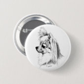 Longcoat chihuahua ronde button 5,7 cm (Voorkant /achterkant)