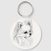 Longcoat chihuahua sleutelhanger (Voorkant)