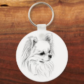 Longcoat chihuahua sleutelhanger (Voorkant)