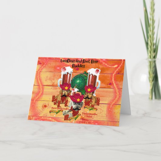 LongDogs and Root Beer Buddies Wenskaart Kaart (Voorkant)