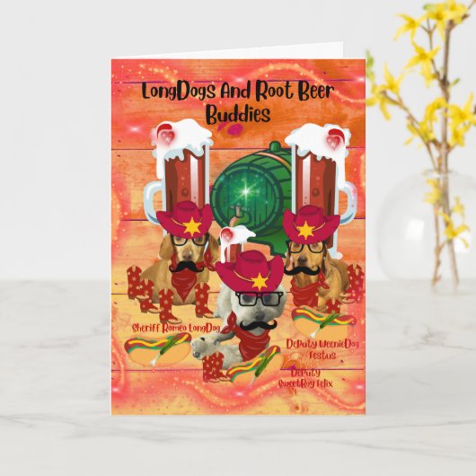 LongDogs en Root Beer Buddies Kaart (Gele Bloem)