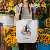 Longen, adem als een boom, aanpasbaar tote bag