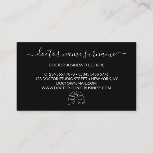 Longen arts visitekaartje (Achterkant)