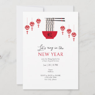 Longevity Noodles Good Fortune Chinees Nieuwjaar Kaart