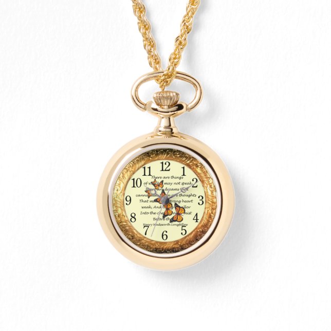 Longfellow ~ Monarch Butterflies ~ Golden Ring ~ Horloge (Voorkant)