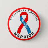 Longfibrose Warrior Lint Witte Button (Voorkant)