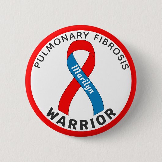 Longfibrose Warrior Lint Witte Button (Voorkant)