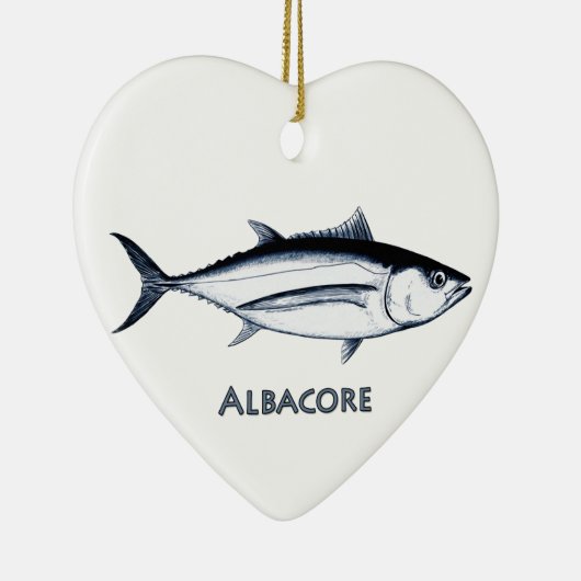 Longfin Albacore Tuna Logo Keramisch Ornament (Rechts)