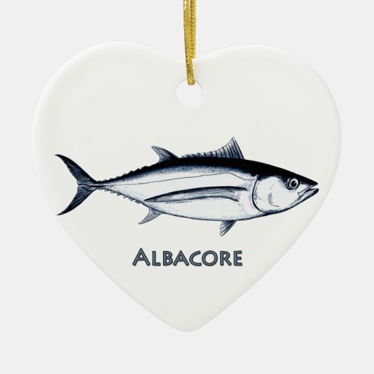 Longfin Albacore Tuna Logo Keramisch Ornament (Voorkant)