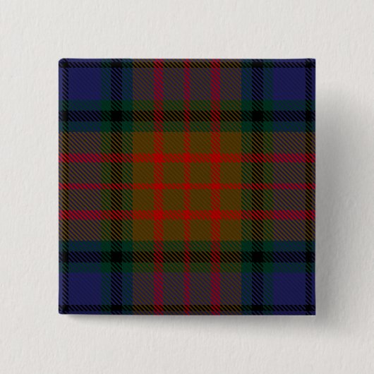Longford County Irish Tartan Vierkante Button 5,1 Cm (Voorkant)
