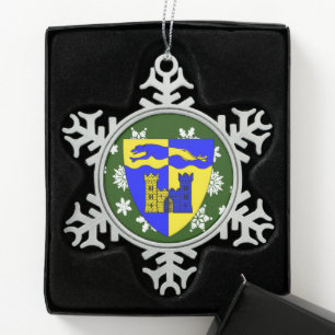 Longford Ireland Crest Irish Tin Sneeuwvlok Ornament