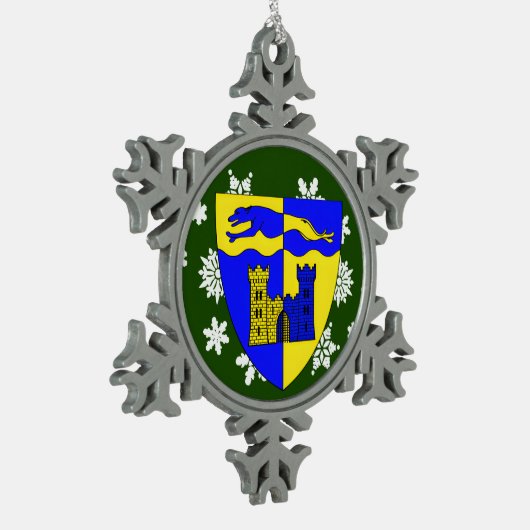 Longford Ireland Crest Irish Tin Sneeuwvlok Ornament (Links)