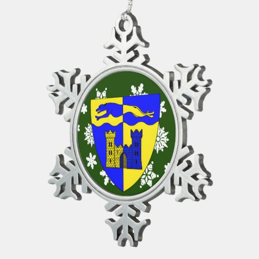 Longford Ireland Crest Irish Tin Sneeuwvlok Ornament (Rechts)
