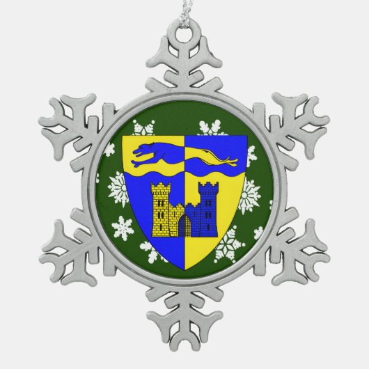 Longford Ireland Crest Irish Tin Sneeuwvlok Ornament (Voorkant)