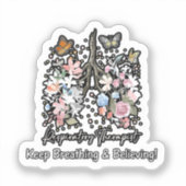 Longfunctietherapeut - Blijf Ademhalen  Sticker (Voorkant)
