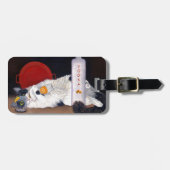 LongHaered TuxedoCat met een Vodka Tonic Bar Art. Bagagelabel (Voorkant horizontaal)