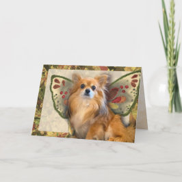 Longhair Chihuahua Fairy Verjaardag Kaart