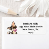 Longhair Chihuahua Return Address Etiket (Insitu)