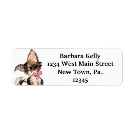 Longhair Chihuahua Return Address Etiket