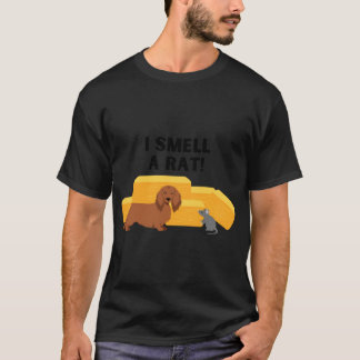 Longhair Dachshund I Smell A Rat Barn Hunt T-shirt