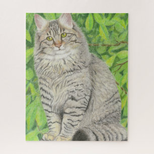 Longhair Tabby Cat Legpuzzel