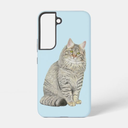 Longhair Tabby Cat Samsung Galaxy Hoesje (Achterkant)