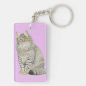 Longhair Tabby Cat Sleutelhanger (achterkant)
