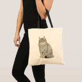 Longhair Tabby Cat Tote Bag (Voorkant (product))