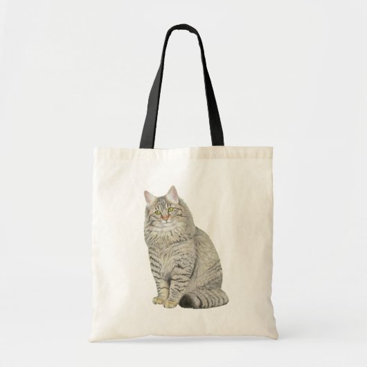 Longhair Tabby Cat Tote Bag (Voorkant)