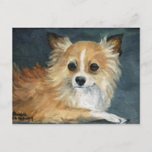 "Longhaire Chihuahua" Briefkaart van de Dog Art