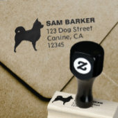 Longhaire Chihuahua Dog Silhouette Return Address Rubberstempel