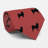 Longhaire Chihuahua Dogs Pattern Stropdas (Opgerold)